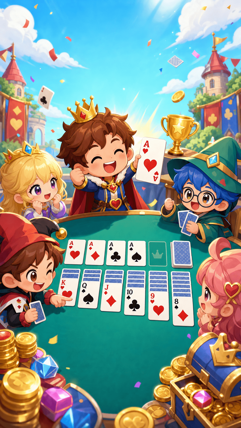 RushTally chibi solitaire battle promo art
